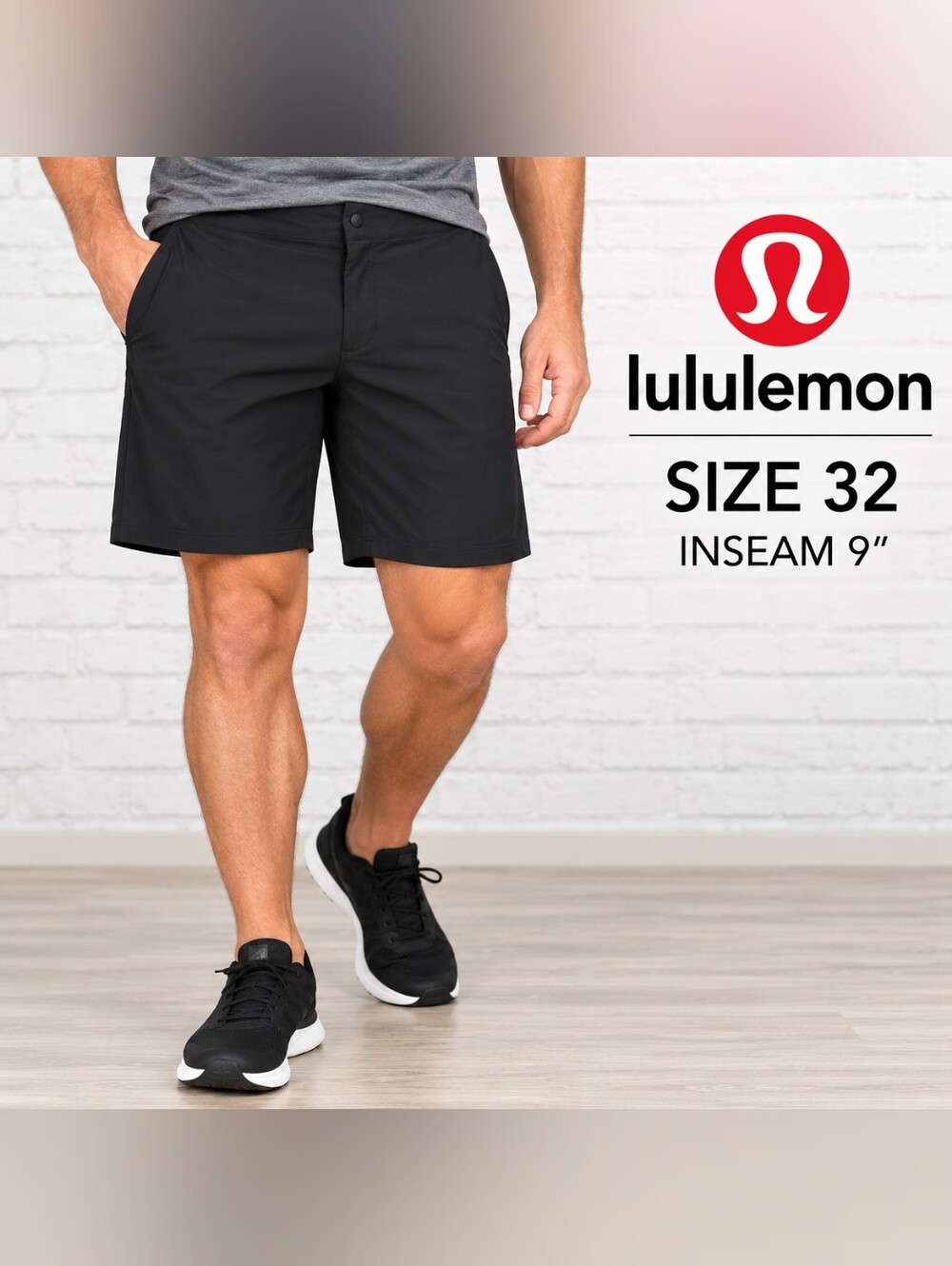 Lululemon Men’s Black Shorts Size 32 – 9” Inseam